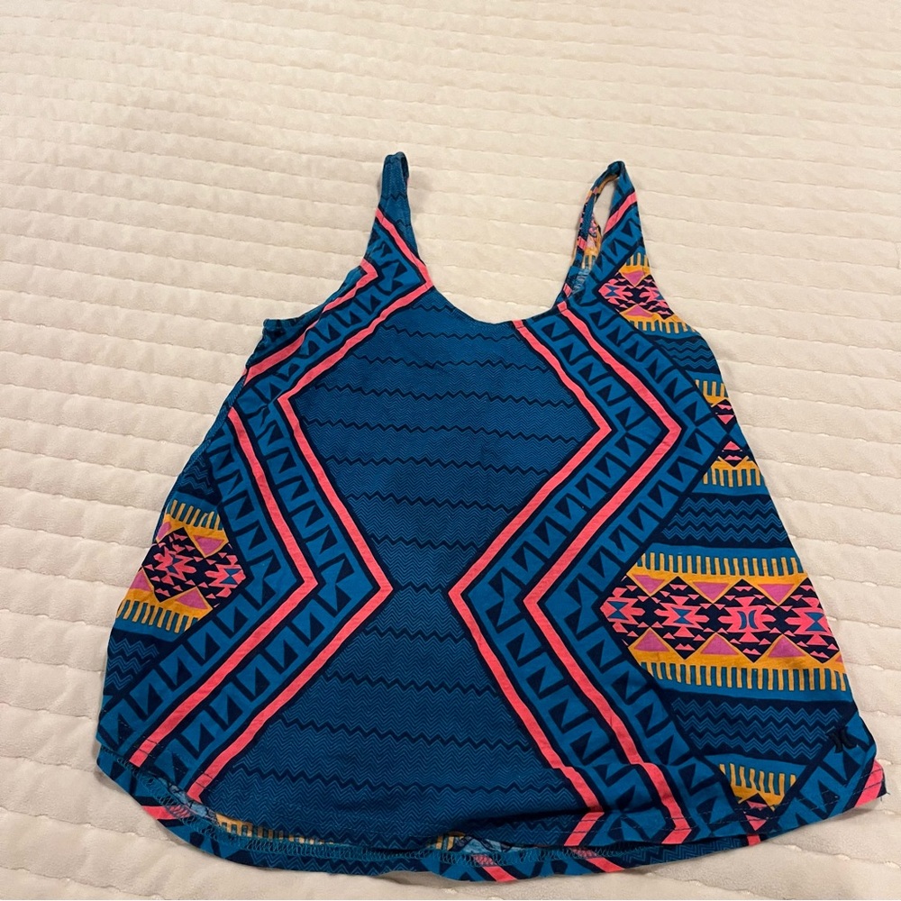 Blue Geometric Print Women's Top